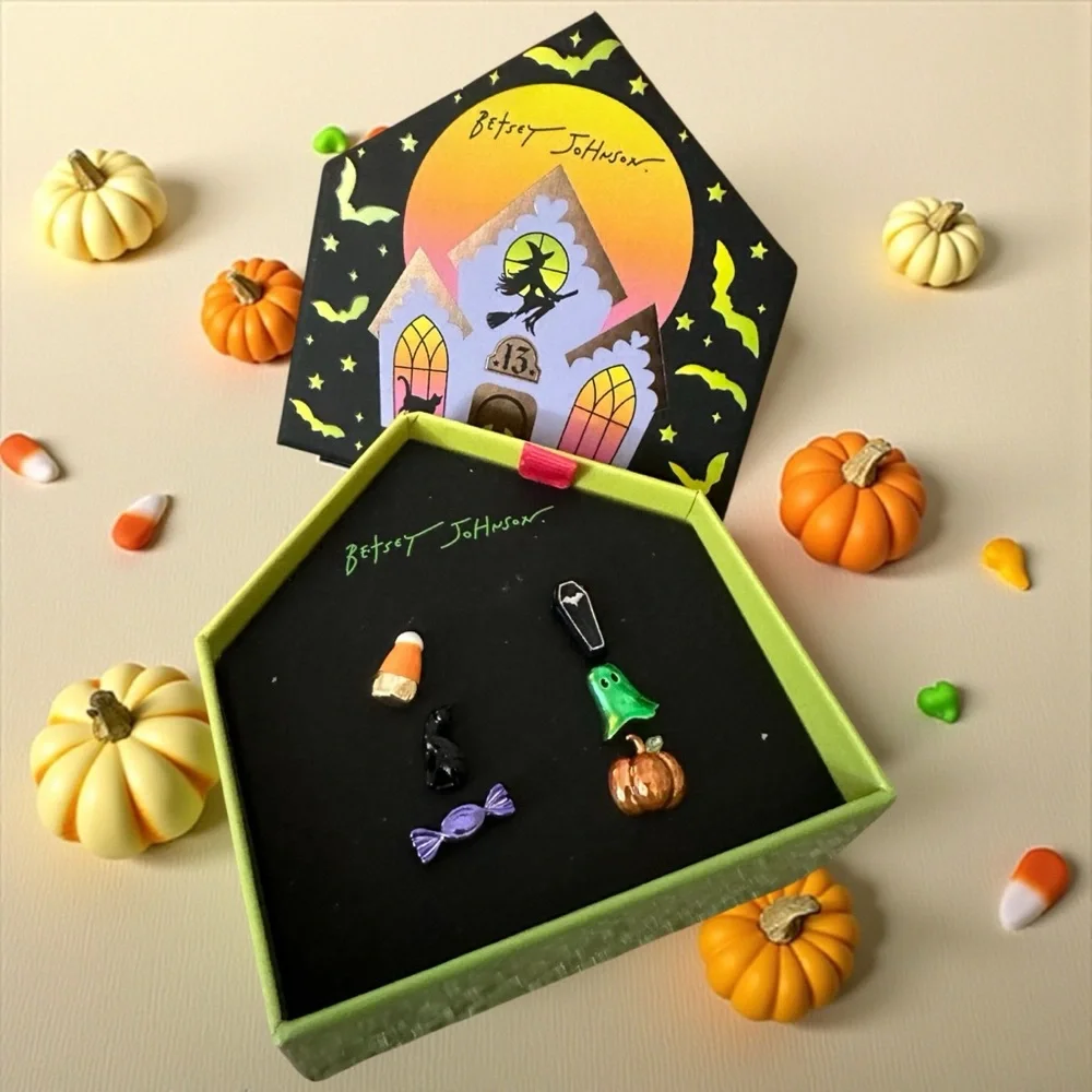 Betsy Johnson Halloween Earring Set NEW in Gift Box